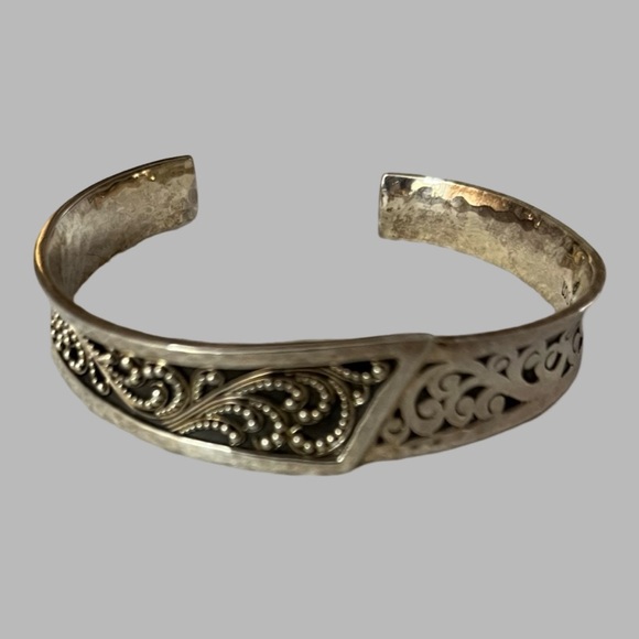 Vintage Sterling Silver Cuff Bracelet have Granulated Details Retired Lois Hill - Picture 3 of 15